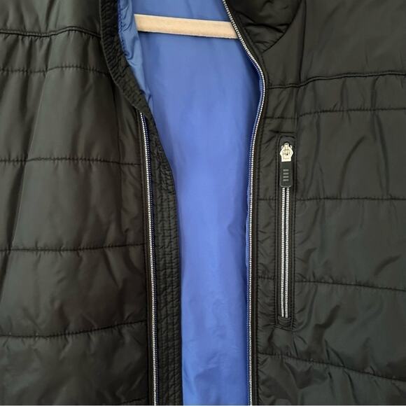 Lands’ End Men’s Black and Blue Zip-Up Puffer Jacket, Size Small 34-36 - Picture 7 of 13